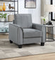 Davis Upholstered Rolled Arm Accent Chair Grey