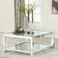 Valentina 1-shelf Square Glass Top Coffee Table Silver