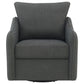 Madia Upholstered Sloped Arm Swivel Glider Chair Charcoal