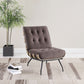 Aloma Upholstered Tufted Armless Accent Chair Brown