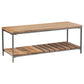 Gerbera Wood Accent Bench with Shelf Natural and Gunmetal