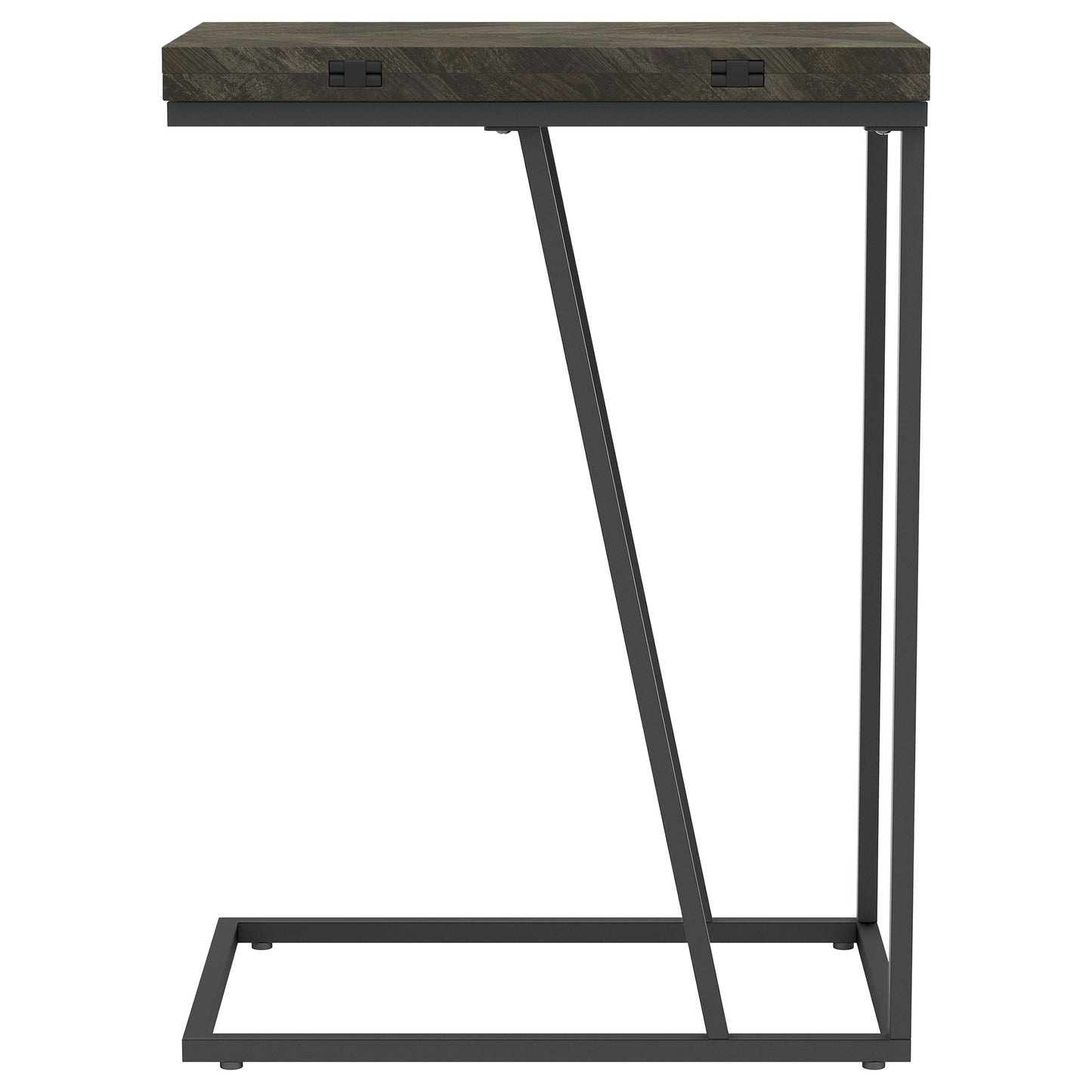 Carly Expandable Engineered Wood C-Shaped Side Table Grey