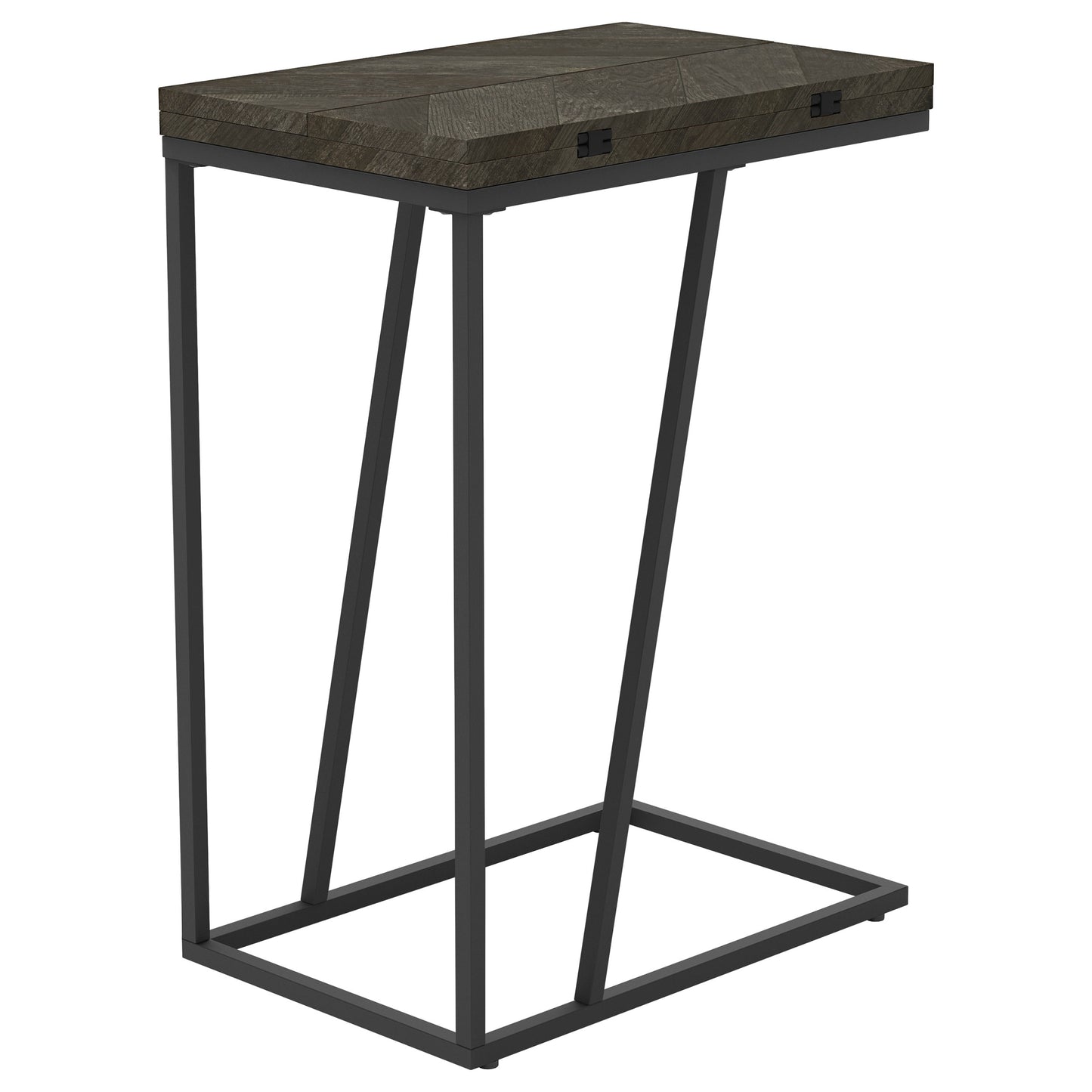 Carly Expandable Engineered Wood C-Shaped Side Table Grey