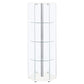 Zahavah 4-shelf Hexagonal Clear Glass Curio Cabinet White